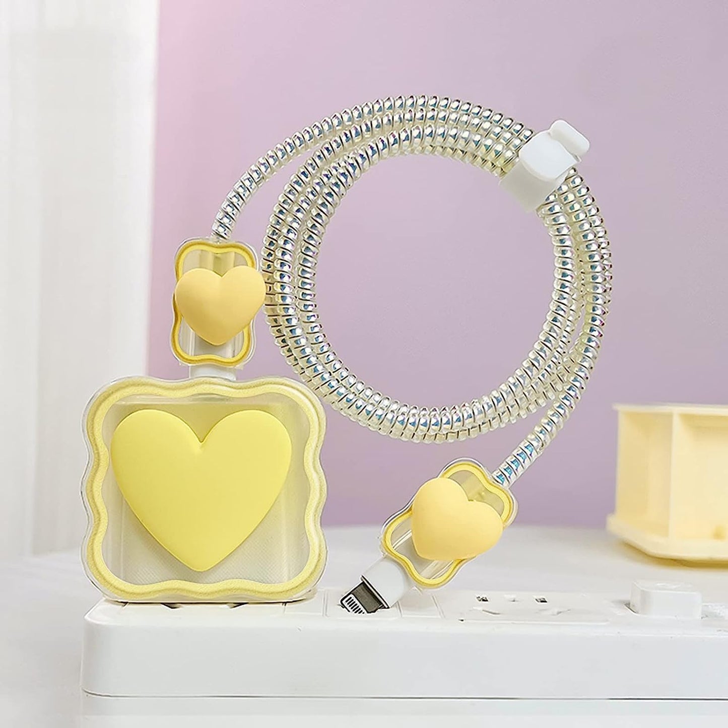 Heart Decor data cable protector and charging head cover