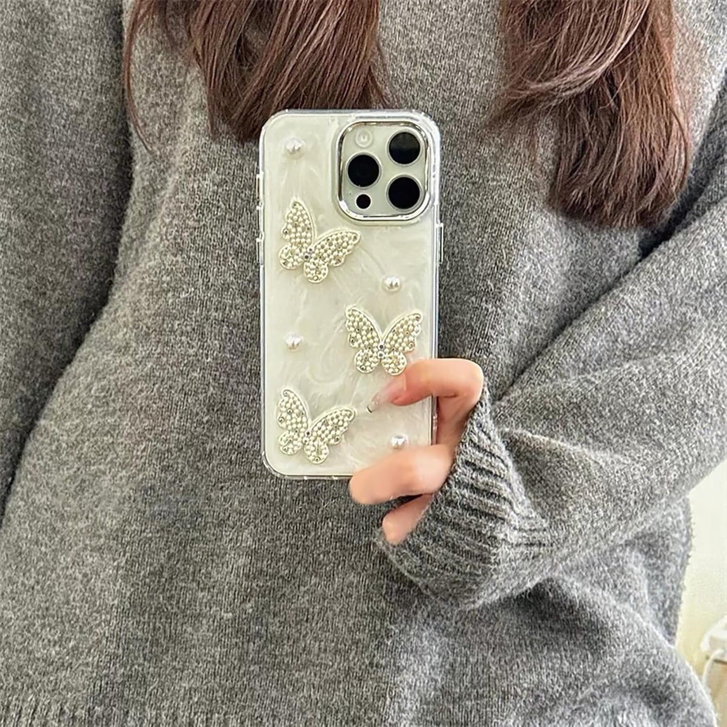 Holographic Butterfly Stone Phone Case