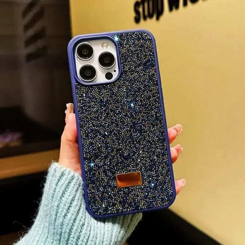 Luxury Stone Branded Monogram Silicon Case for iPhone (Blue)