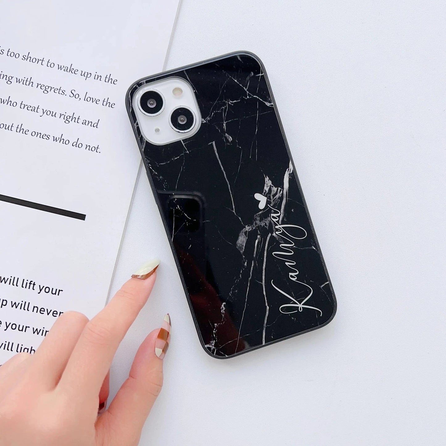 Marble Print Glass Phone Cases