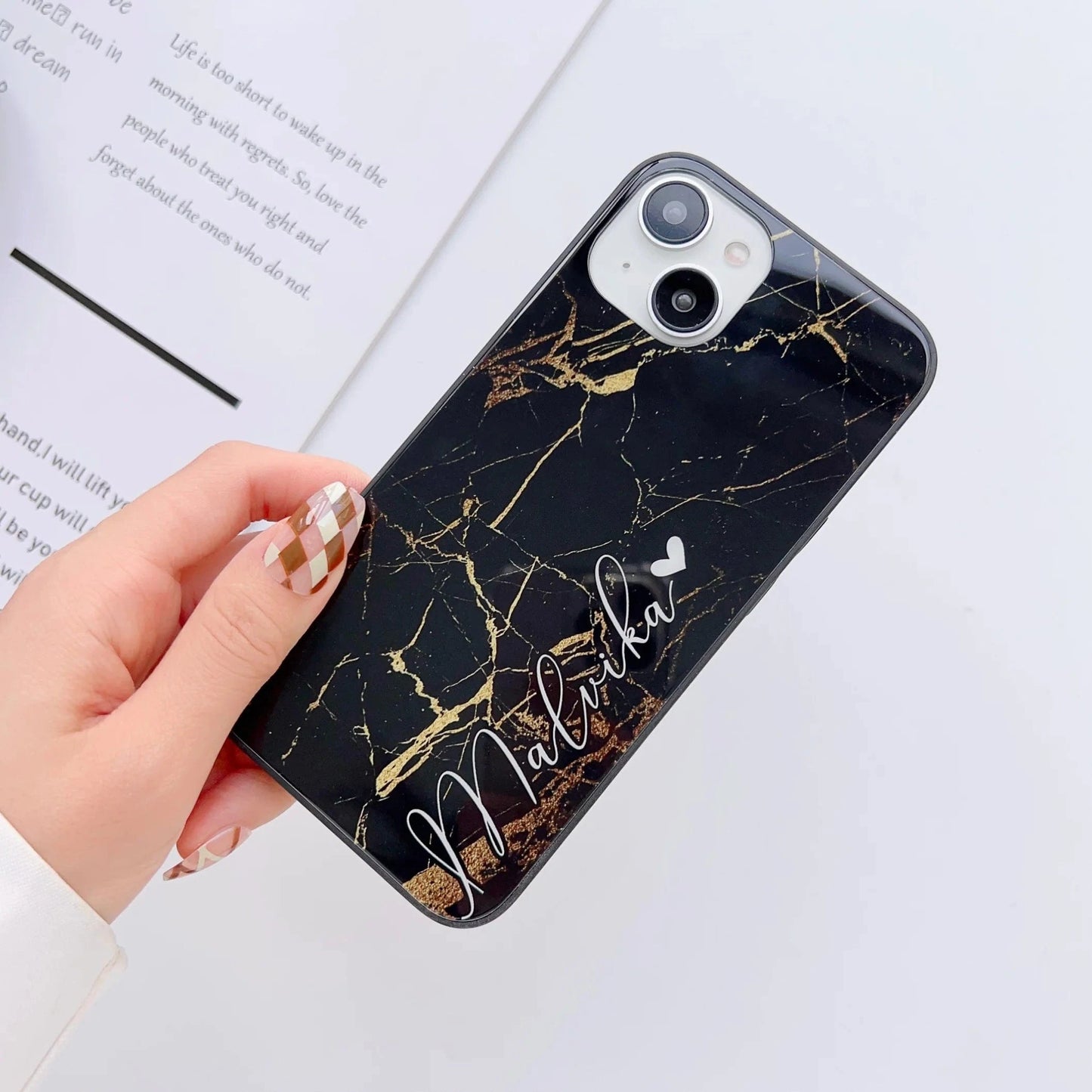 Marble Print Glass Phone Cases