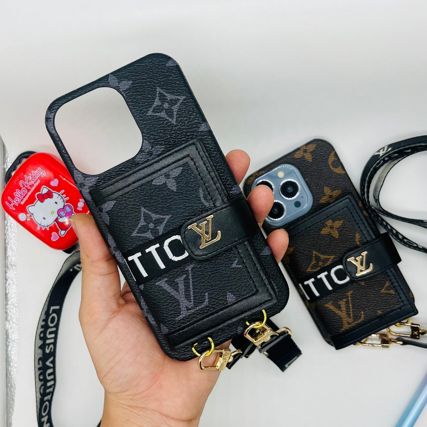 Luxury Branded Case With Belt & Card Slot