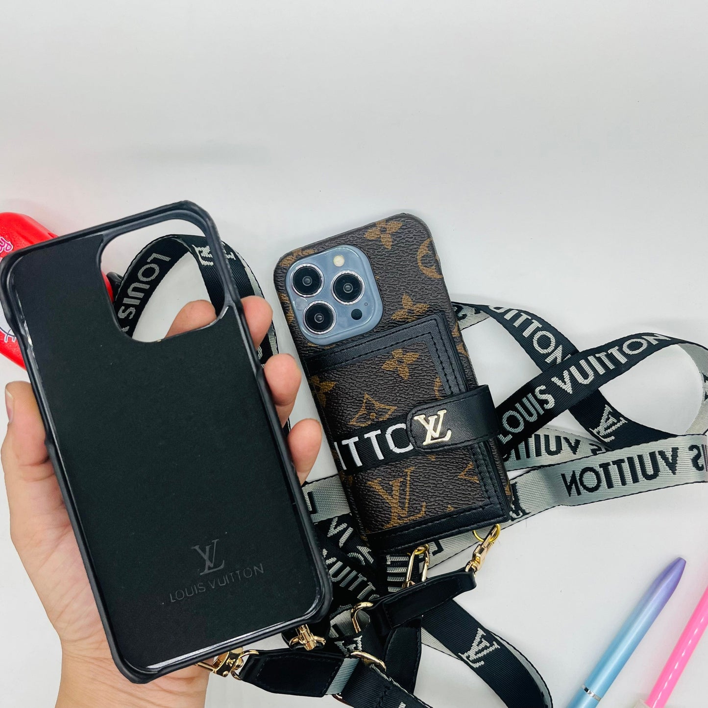 Luxury Branded Case With Belt & Card Slot