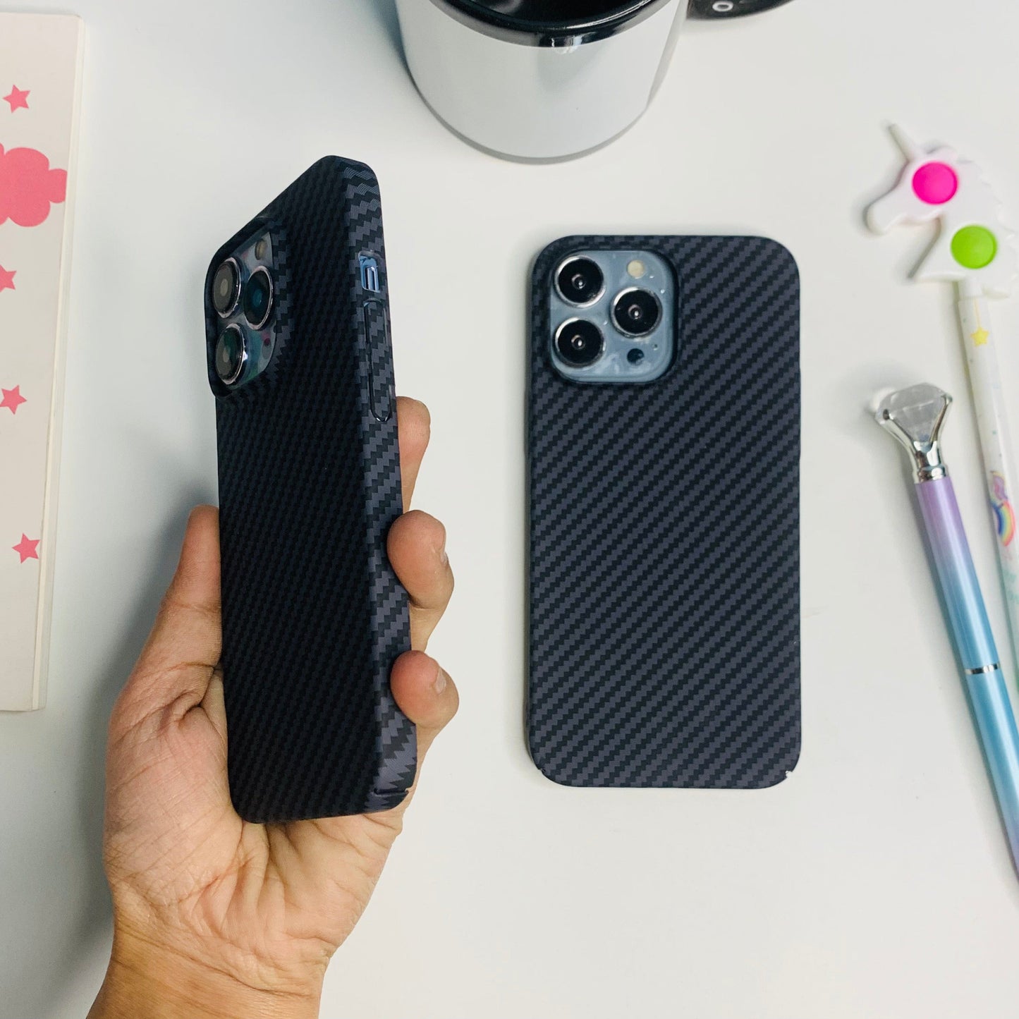 Black Slim Carbon Fiber iPhone Case