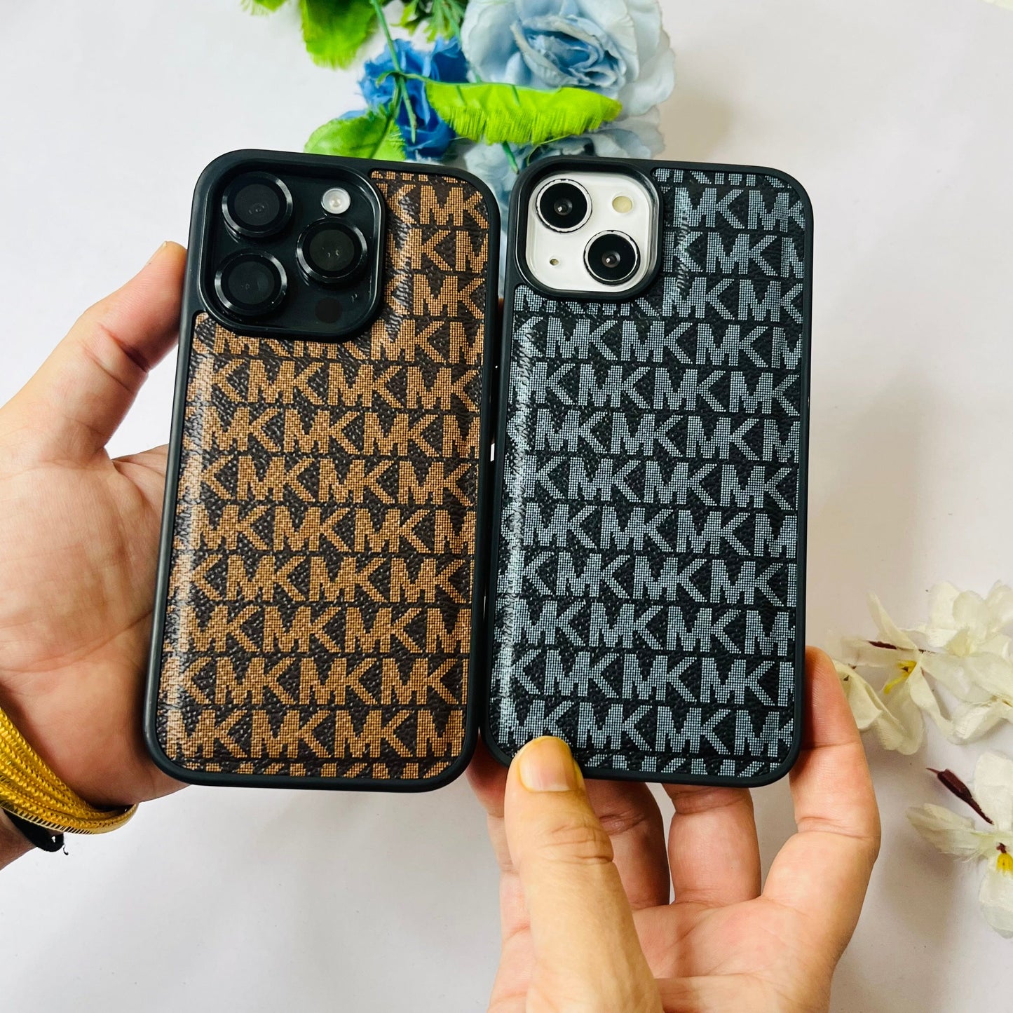 Branded Leather Phone Case With Black Border #004