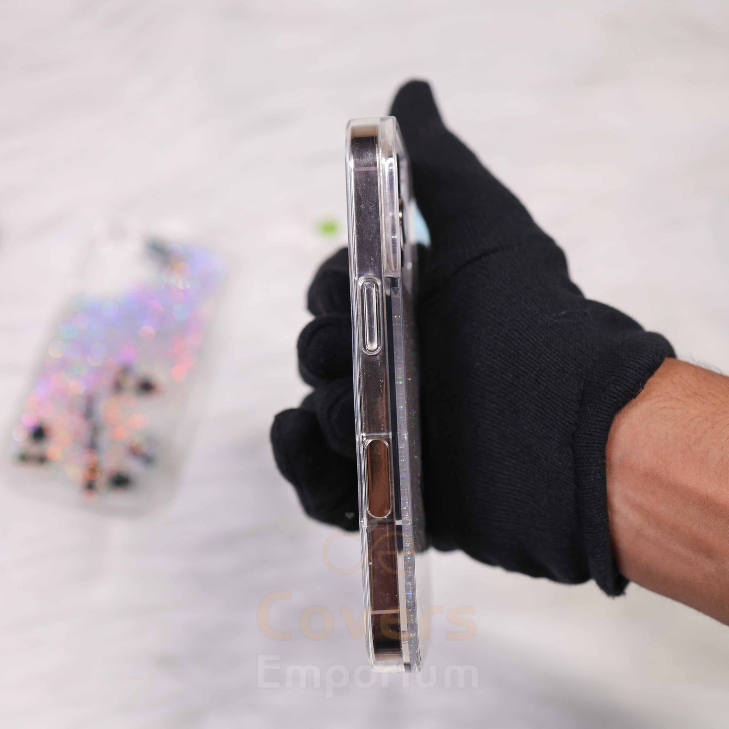Super Hero Transparent Glitter Phone Case