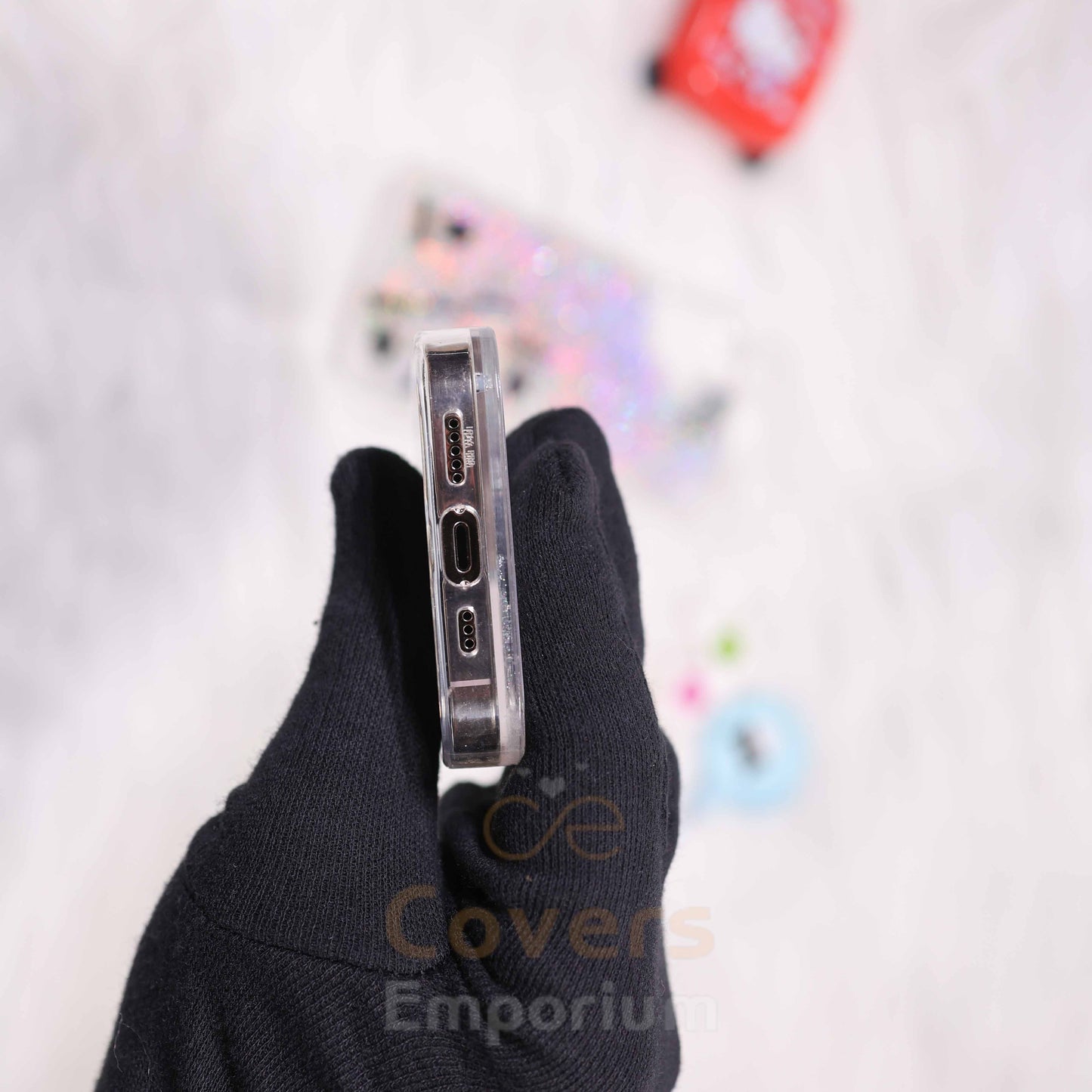 Super Hero Transparent Glitter Phone Case