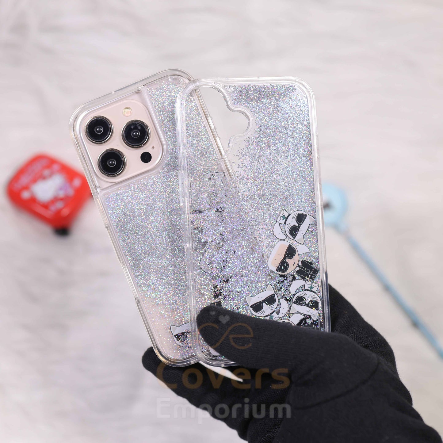 Super Hero Transparent Glitter Phone Case