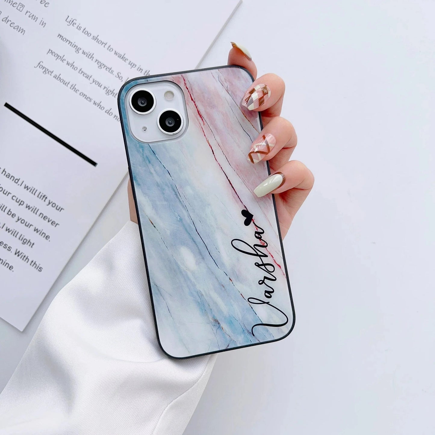 Marble Print Glass Phone Cases