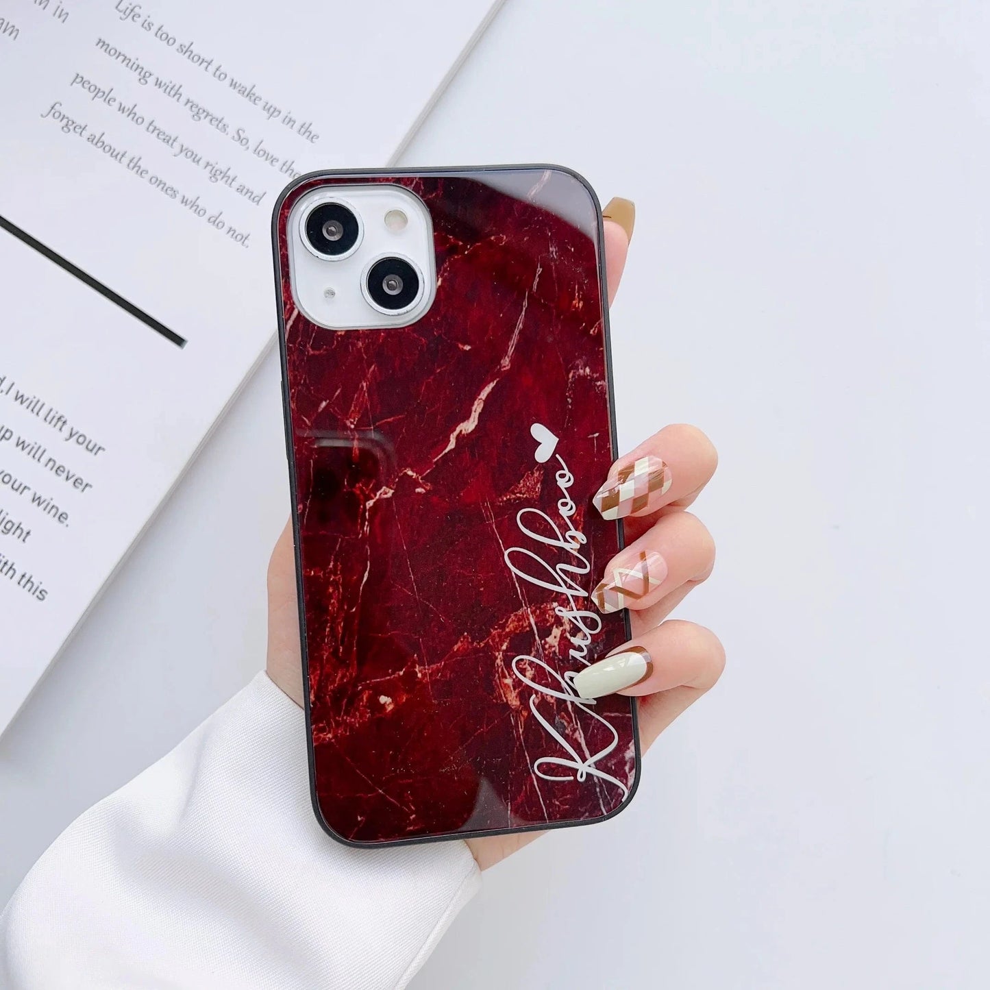 Marble Print Glass Phone Cases