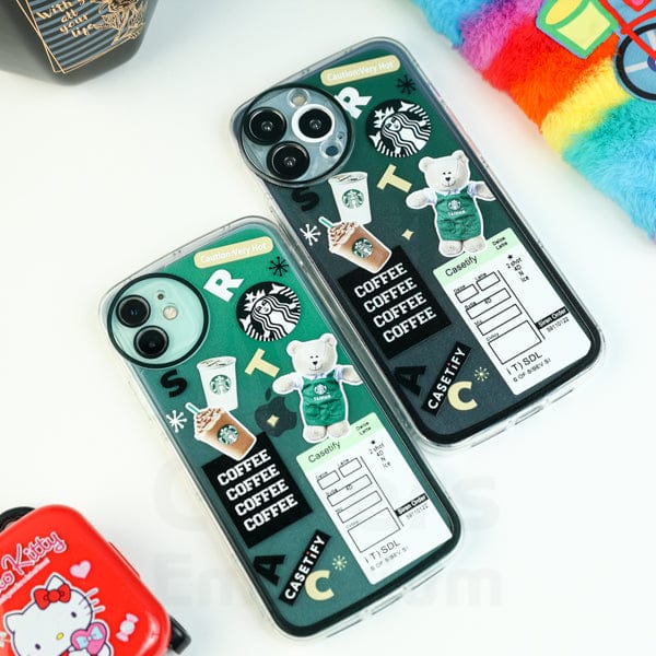 iPhone Stylish Silicone Case For Coffee Fans with Oval Camera Cut