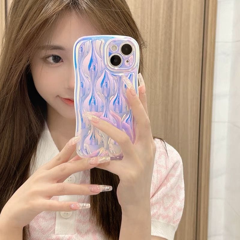 Holographic zig zag transparent phone case Covers Emporium Holographic zig zag transparent phone case Covers Emporium