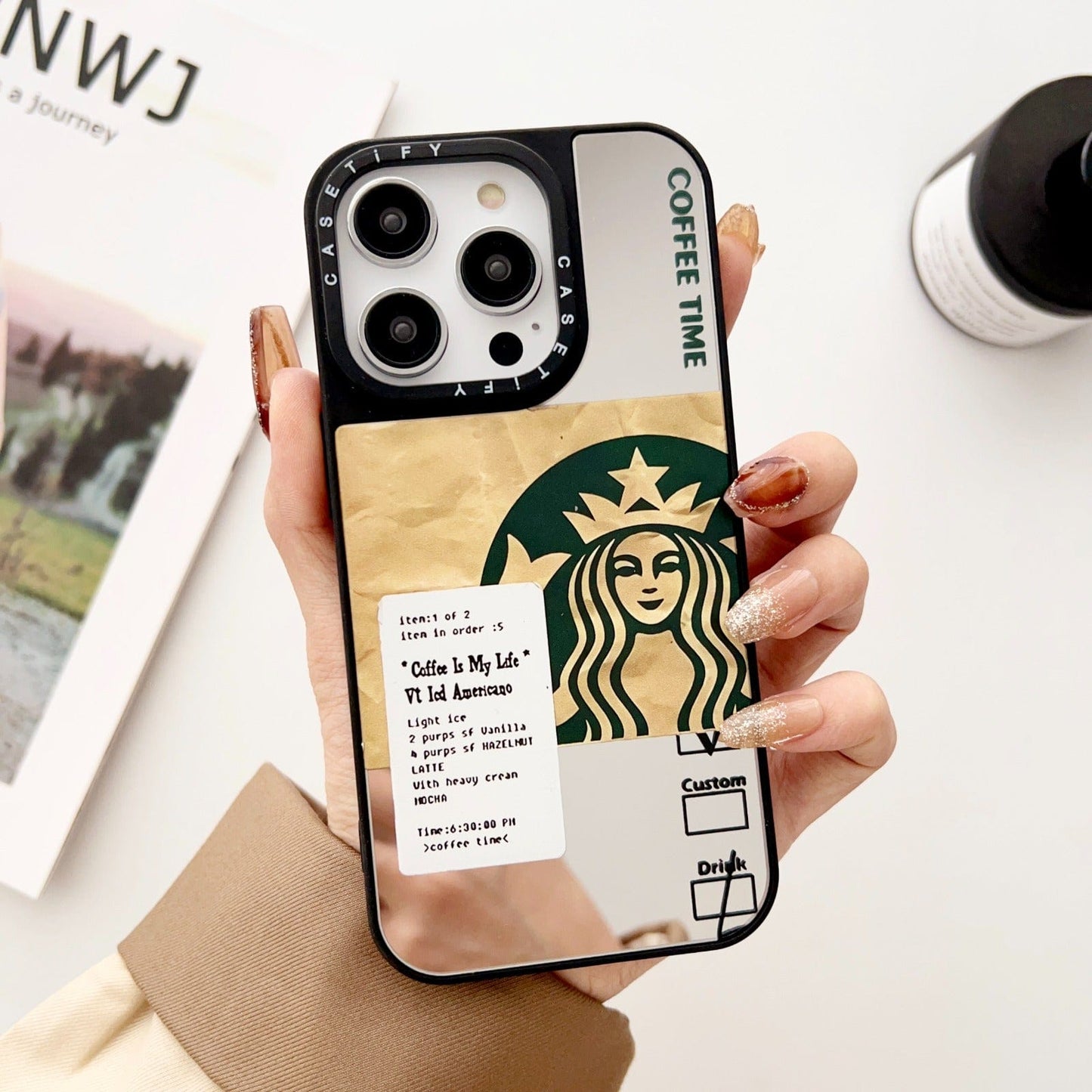 Luxury Branded Coffee Time Mirror Phone Cases