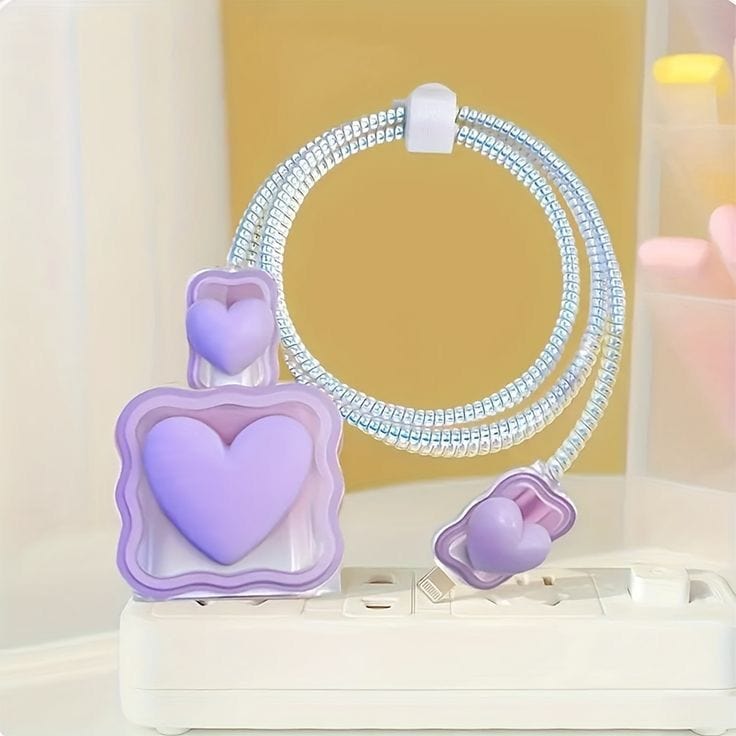 Heart Decor data cable protector and charging head cover