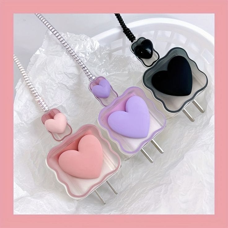 Heart Decor data cable protector and charging head cover