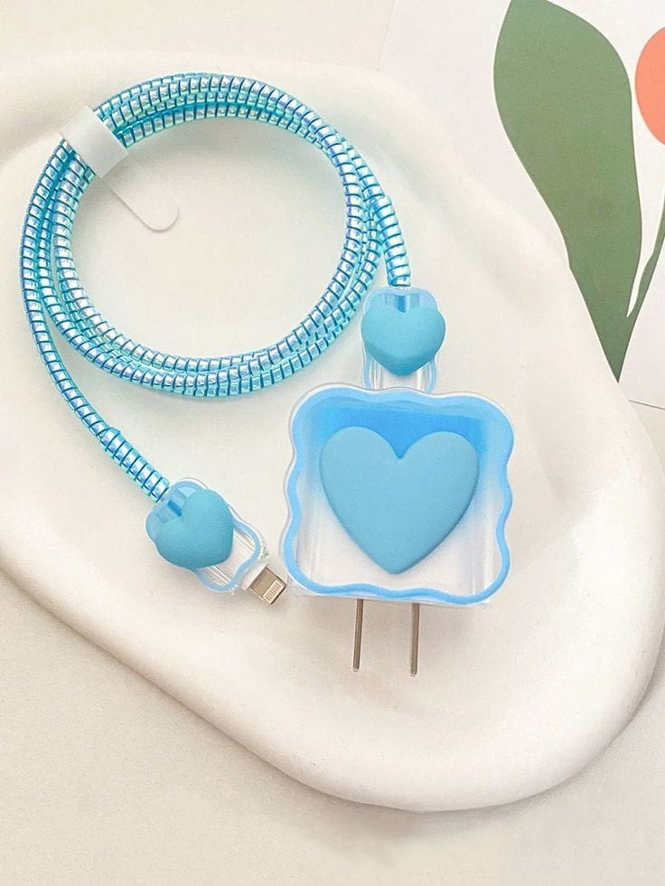 Heart Decor data cable protector and charging head cover