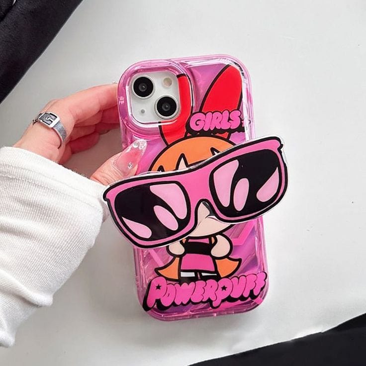 Cute puff girls glasses holder case