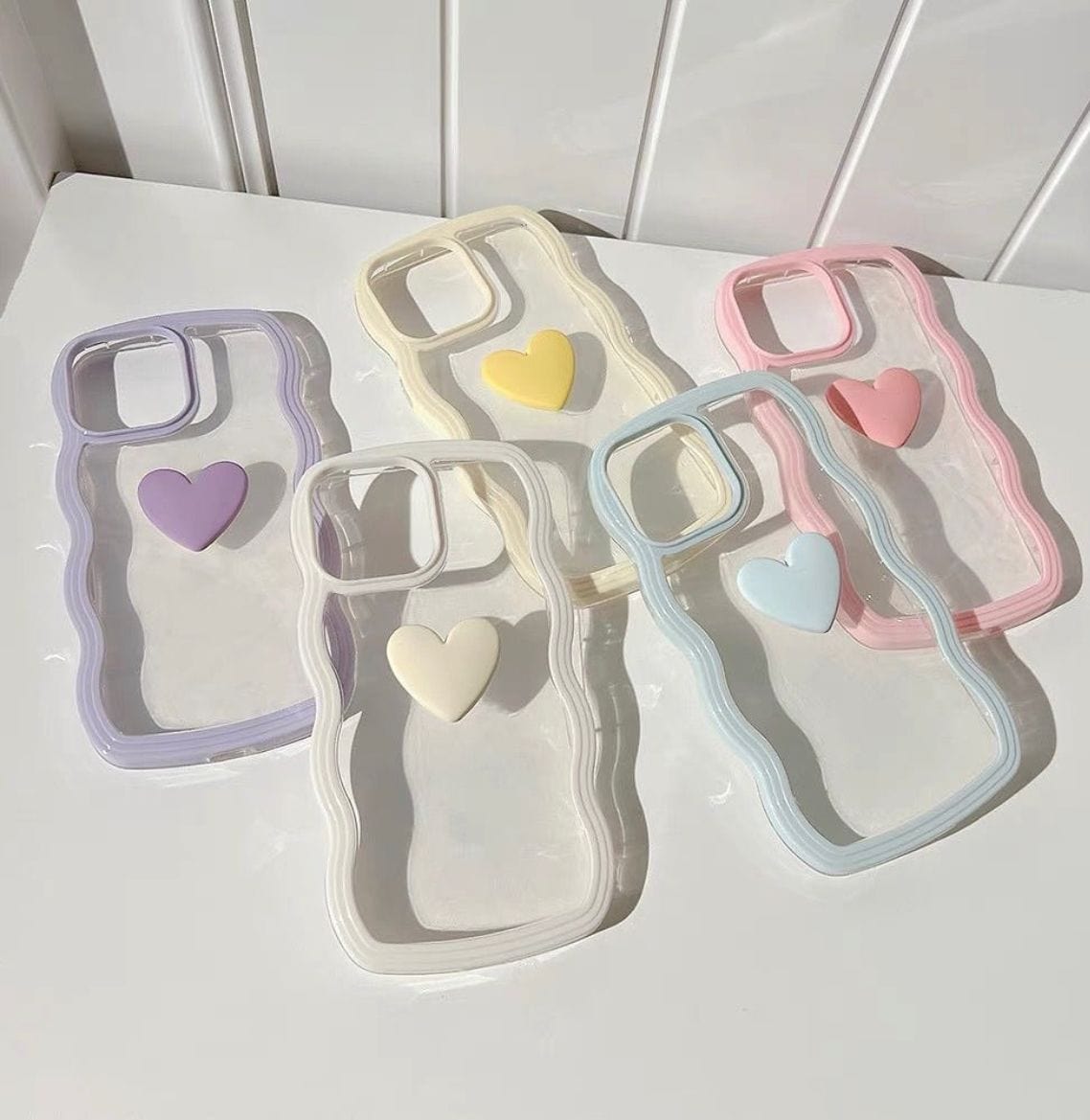 Wave Pastel Series Phone Case With Heart Logo