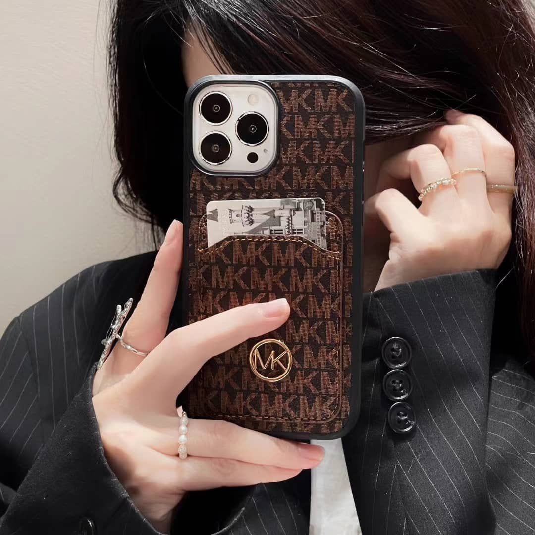 Luxury Metal Logo Phone Case With Pocket