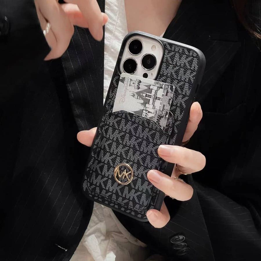 Luxury Metal Logo Phone Case With Pocket
