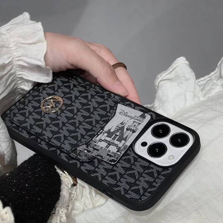 Luxury Metal Logo Phone Case With Pocket