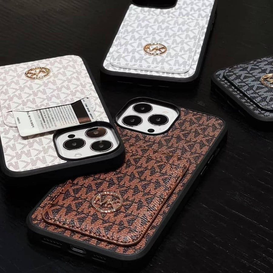Luxury Metal Logo Phone Case With Pocket