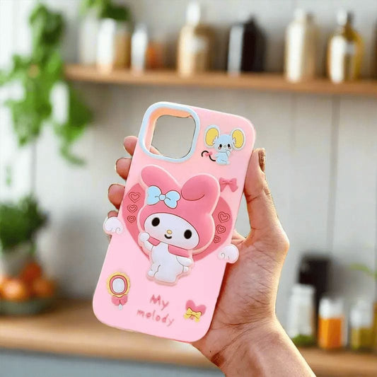 3D My Melody Phone case With Pop Socket
