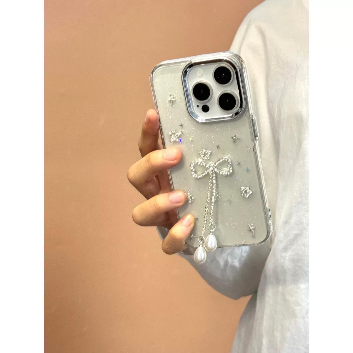 Rhinestone Decor Glitter Bow Phone Case
