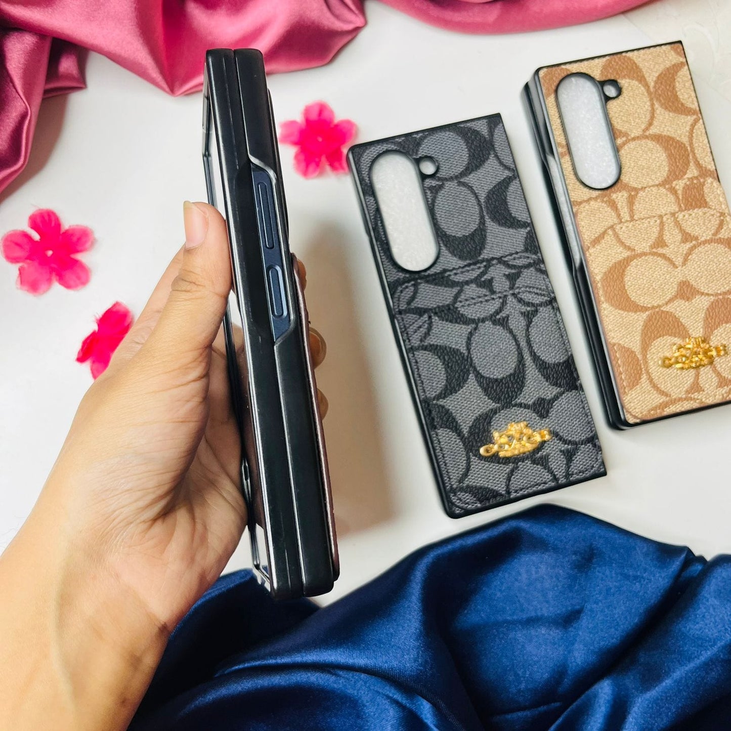 Premium Luxe Phone Case With Card Holder For Samsung Fold Series