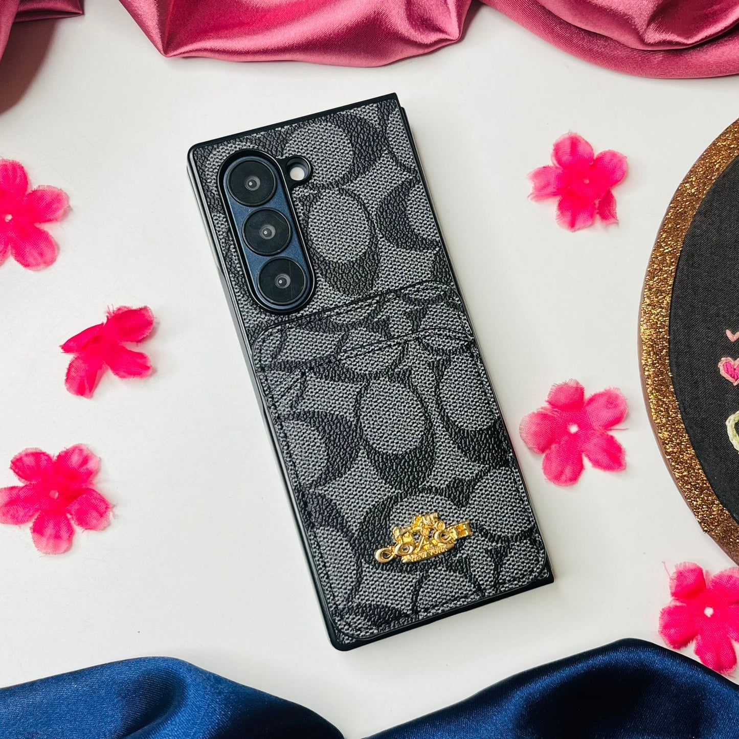 Premium Luxe Phone Case With Card Holder For Samsung Fold Series