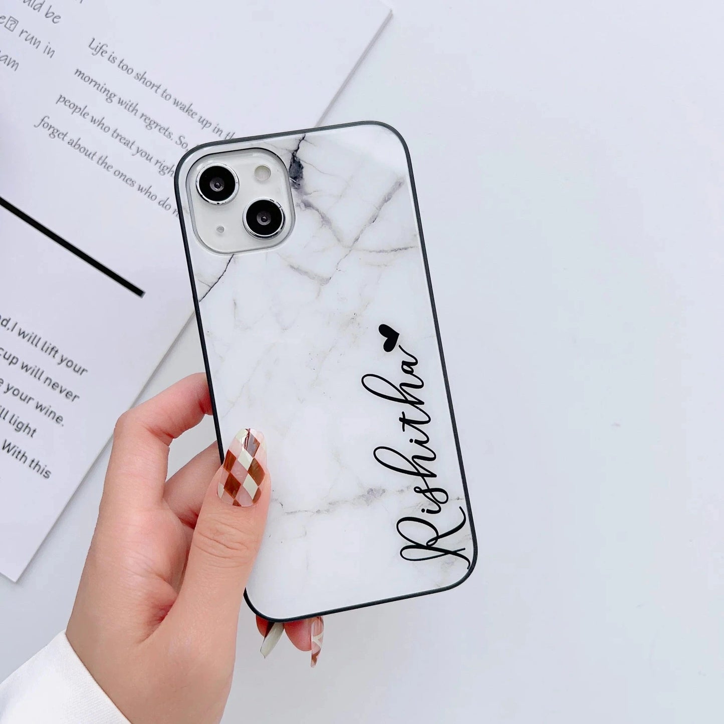 Marble Print Glass Phone Cases
