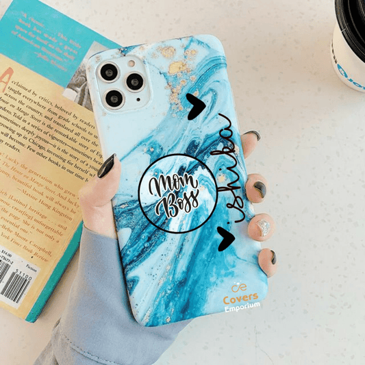 Blue ocean marble phone case