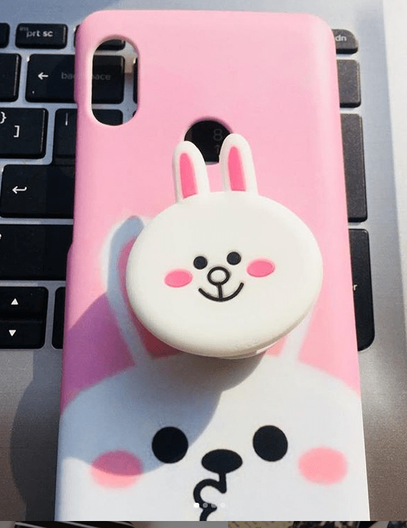 Cute Bunny case with pop holder