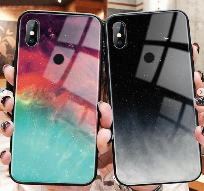 Galaxy glass phone case