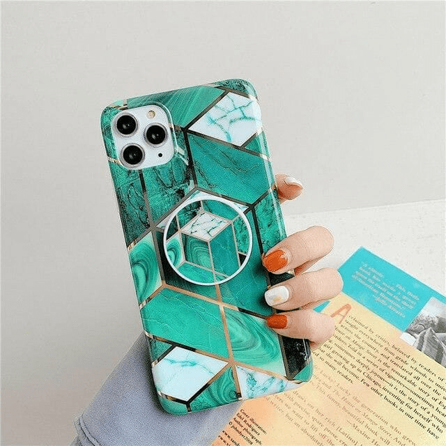 Green Geometric pattern hard matte finish case