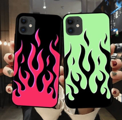 MULTICOLOR FLAMES GLASS CASE