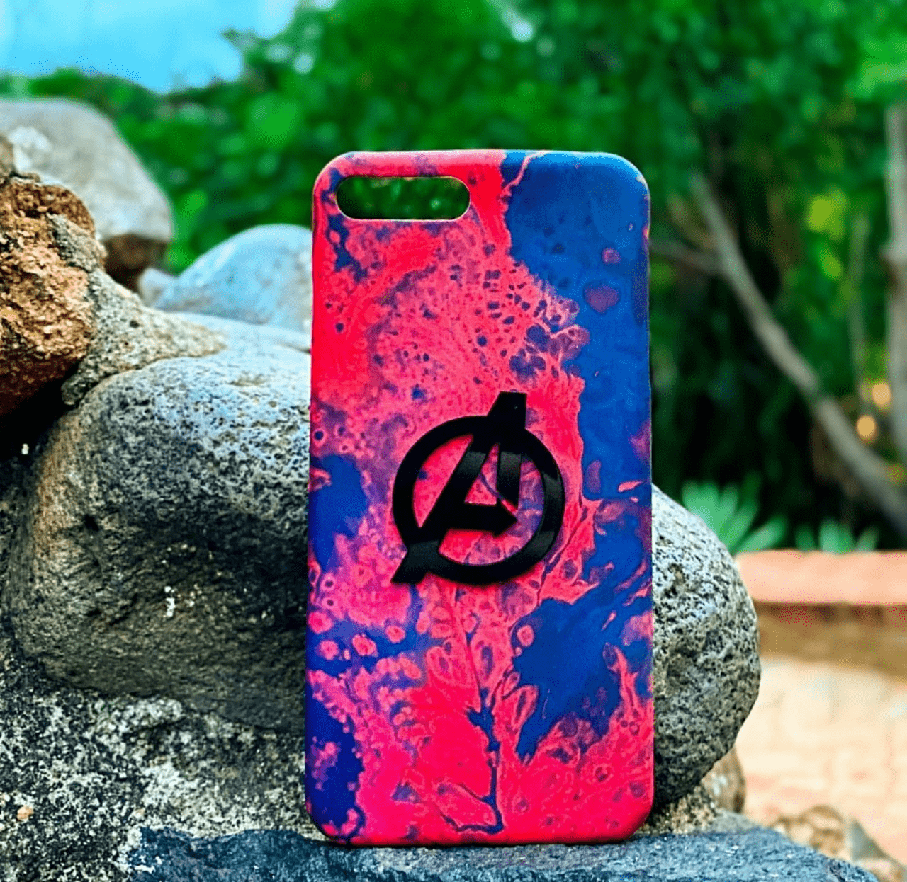 Paint texture avenger 4D logo case