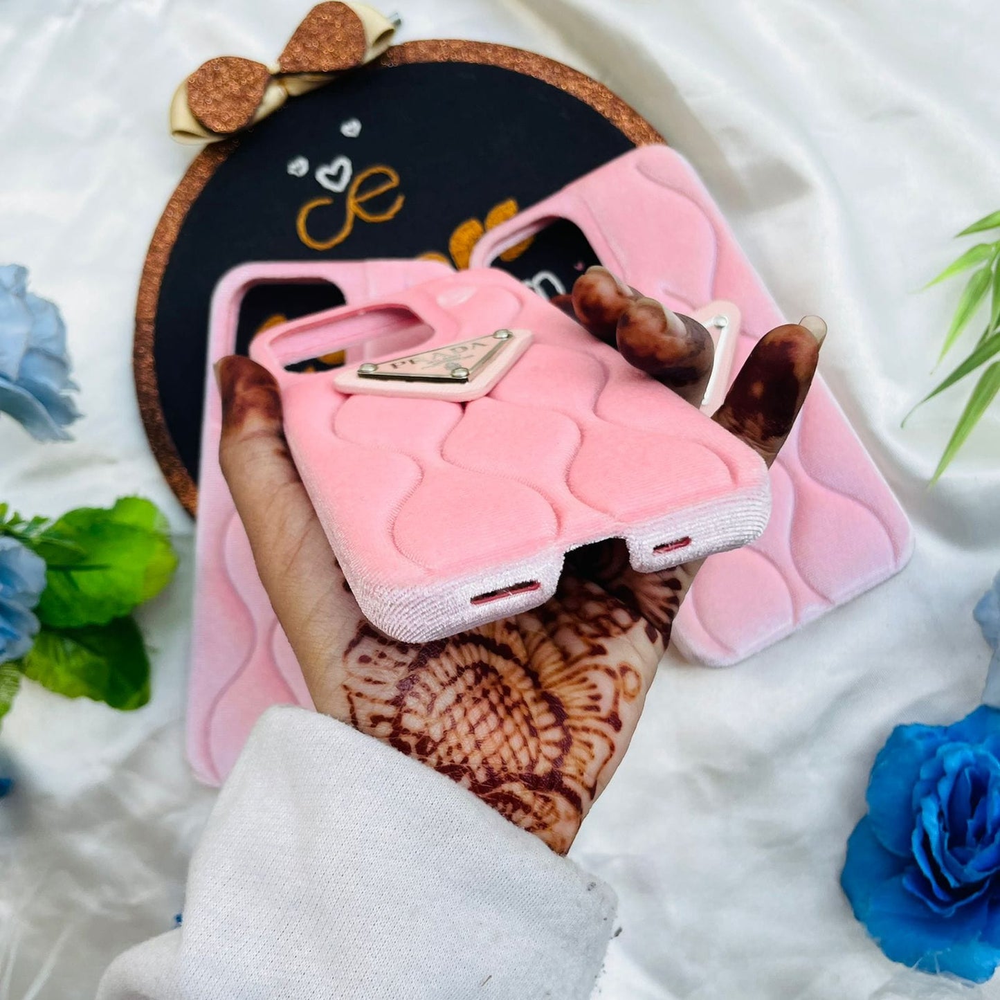 Premium Velvet Finish Baby Pink Case for iPhones