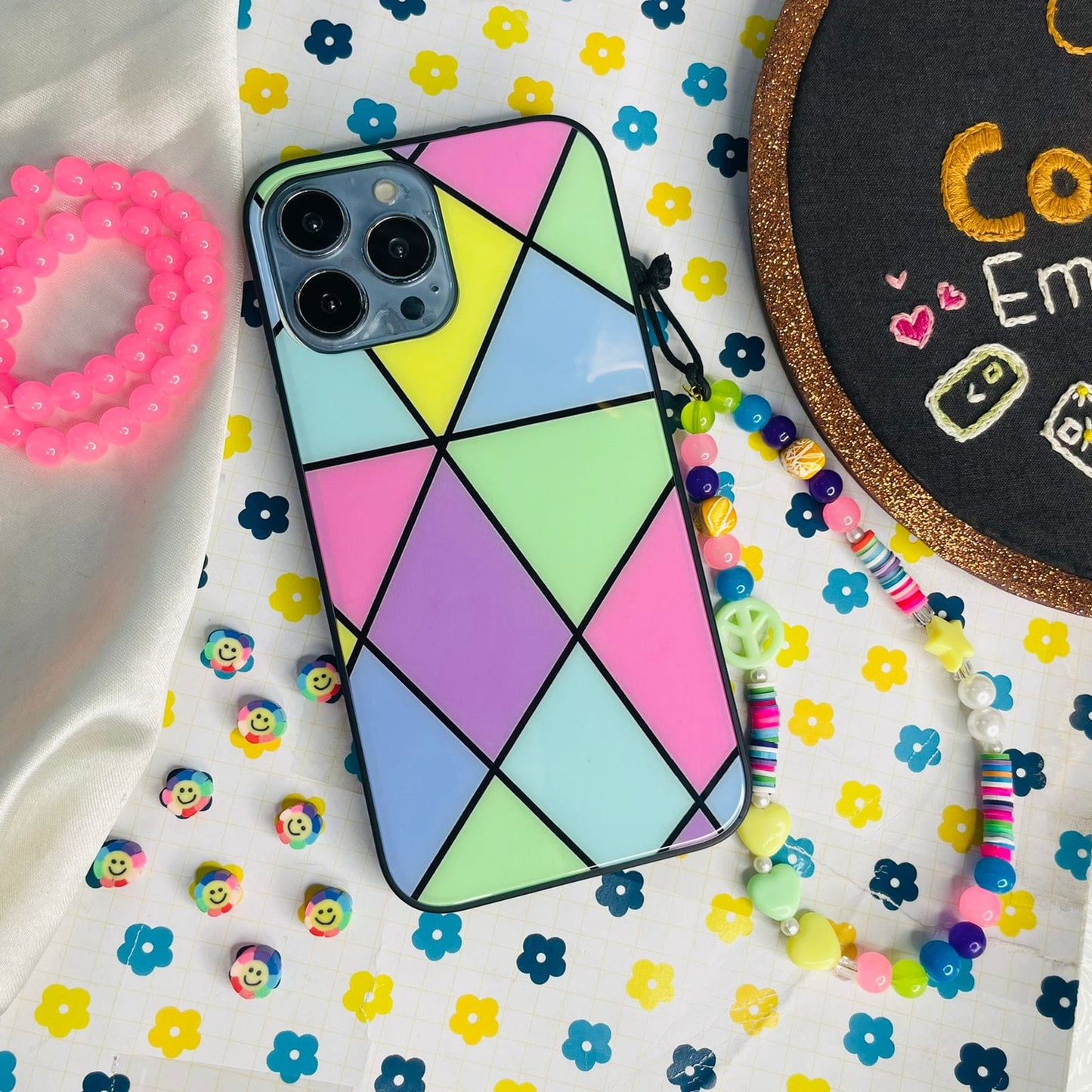New Geometric pattern glass case