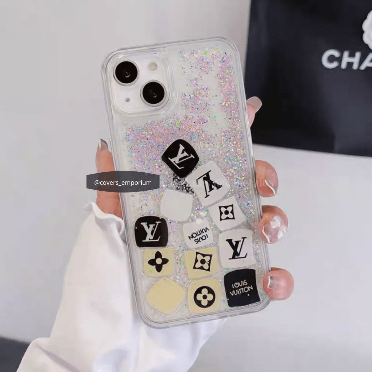 IPhone Luxury Brand Icons Moving Liquid Silicone Case