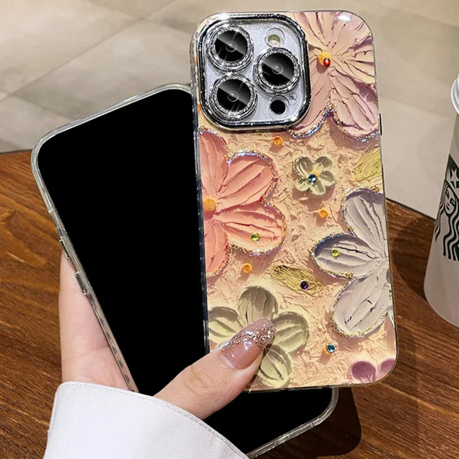 Classy Floral Oil Painting Phone Case (Box Packing)