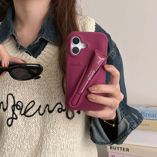 Trendy Lipstick Case For iPhones (Raspberry)