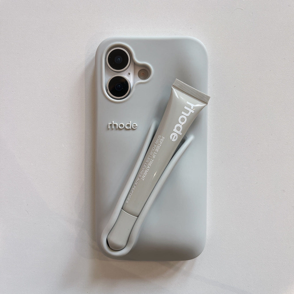 Trendy Lipstick Case For iPhones (Grey) (With Lip Tint)