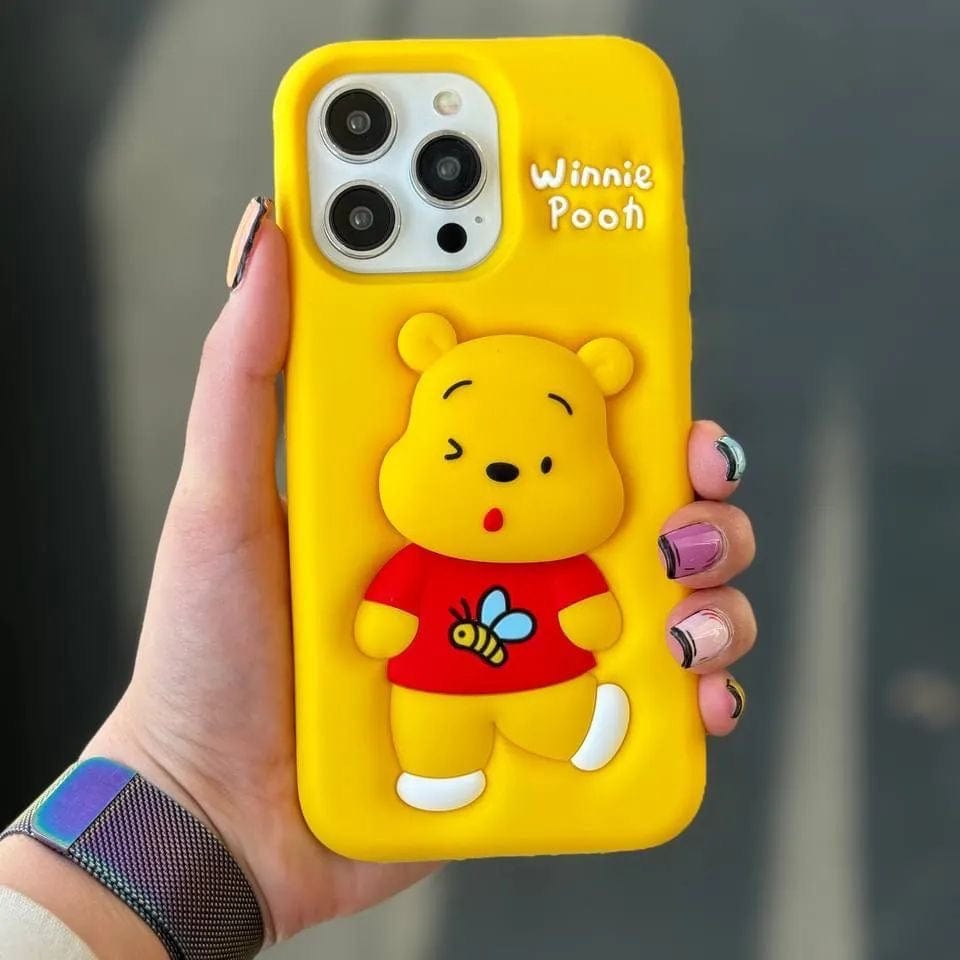 3D Pooh Pop Socket Phone Case