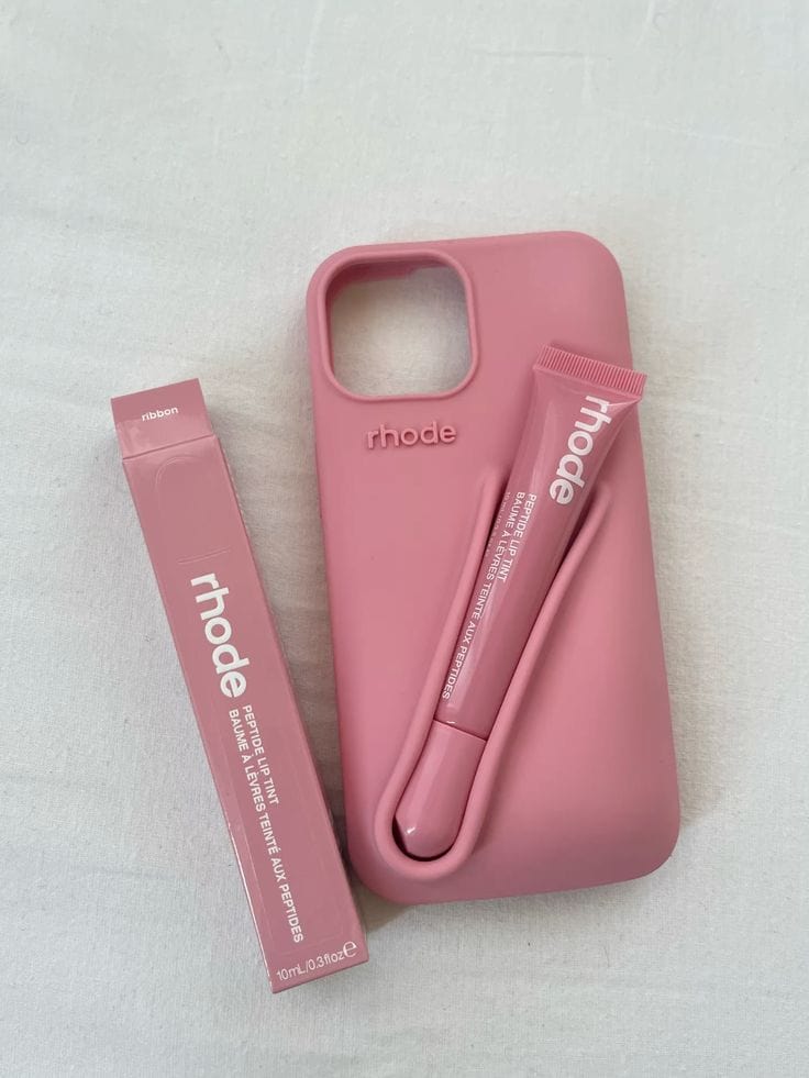 Trendy Lipstick Case For iPhones (Ribbon) (With Lip Tint)