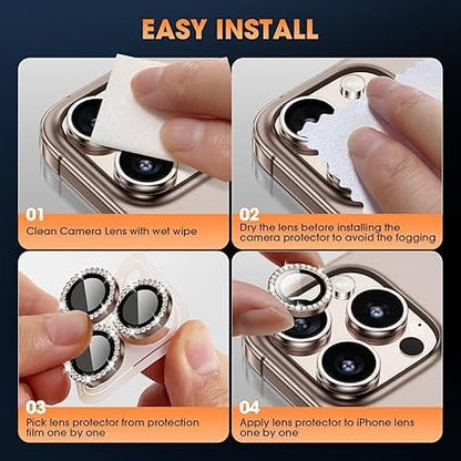 Desert Colour Diamond Camera Protection Lens For iPhone 16 Pro & 16 Pro Max