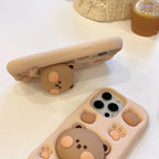 3D Bear Pop Socket Phone Case