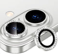 Silver Colour Diamond Camera Protection Lens For iPhone 16 & 16 Plus
