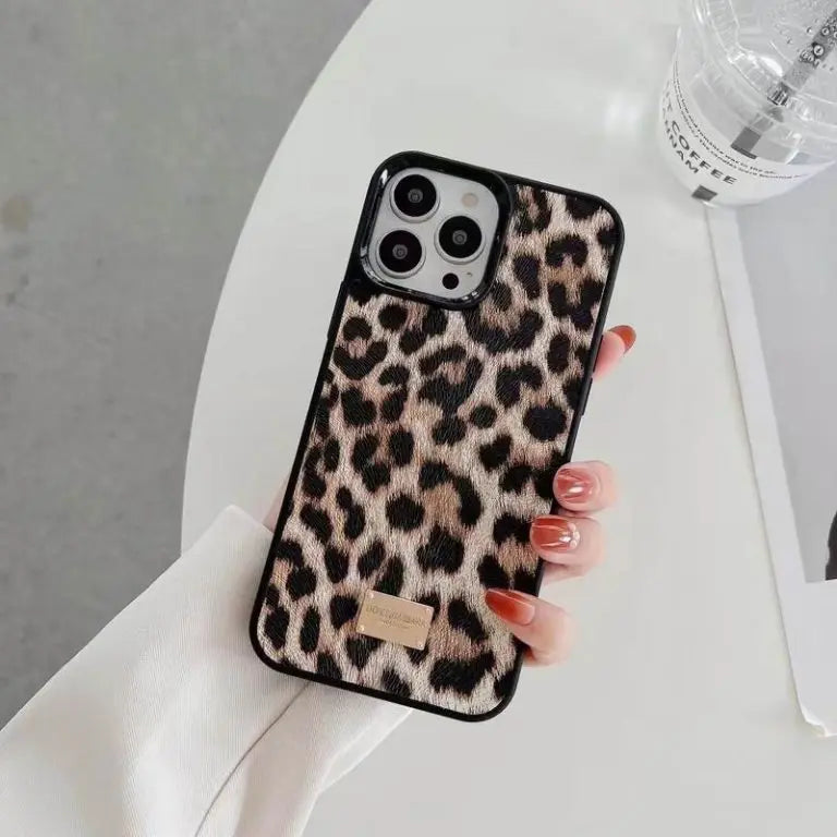 New Premium Leopard Leather Phone Cases