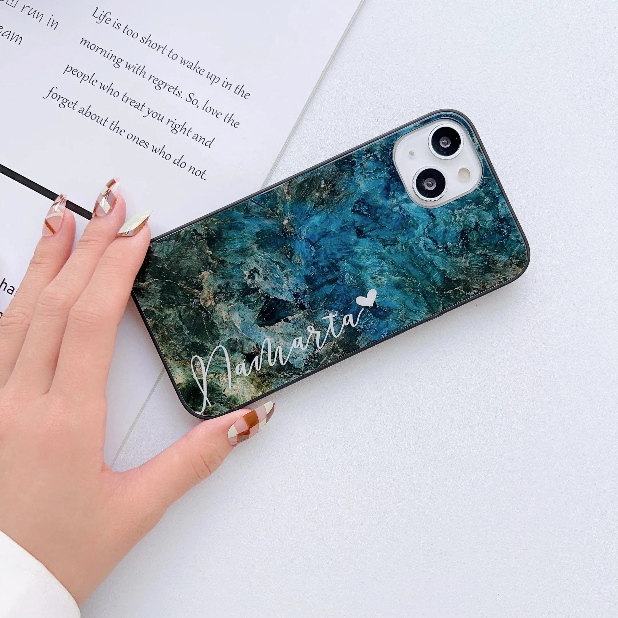 Marble Print Glass Phone Cases
